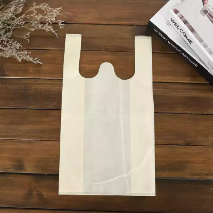 wholesale customized reusable eco-friendly non woven vest bags w cut t shirt non woven bags for shop / 2