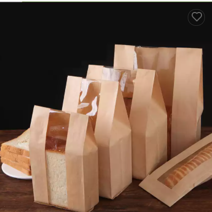 Wholesale Disposable Bakery Bread Packaging Plastic Kraft Paper Bags Custom Accept Kraft Paper Bread / 2