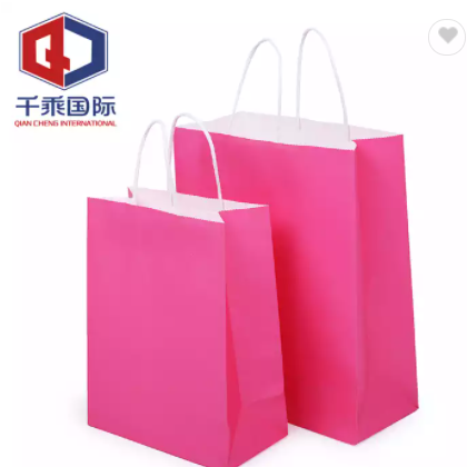 Wholesale custom logo Kraft paper shopping bag reusable colorful folding paper bag eco friendly shop / 2