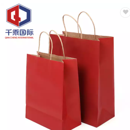 Wholesale custom logo Kraft paper shopping bag reusable colorful folding paper bag eco friendly shop / 3