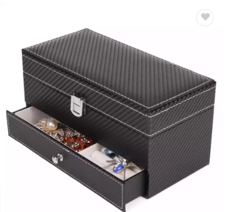 Wholesale Double Layer Black PU Jewelry Watch Storage Box / 3