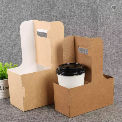 Paper Take Away Coffee Cup Holder Cup Carrier Hot Coffee Paper Cup Holder with Handle / 3