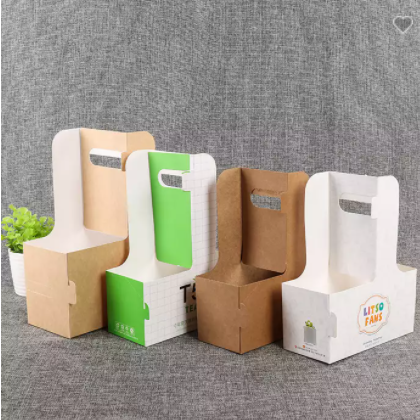 Paper Take Away Coffee Cup Holder Cup Carrier Hot Coffee Paper Cup Holder with Handle / 2