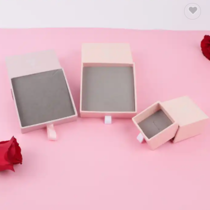 Free Design Custom Pink Sliding Drawers Paper Jewelry Packaging Cute Slider Paper Gift Box With Hand / 2