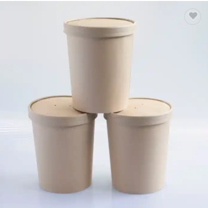 Manufacture Hot Soup Paper Cup with Your Own Logo Takeout Paper Wholesale Biodegradable White Brown  / 2