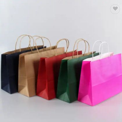 Business Paper Bag Shopping Eco Friendly Kraft Take Out Paper Bags Biodegradable Customizable Wholes / 2