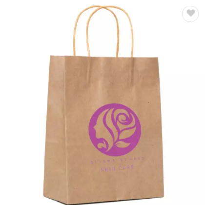 Custom Printed Your Own Logo Gift Shopping Packaging Bag Food Kraft Paper Bags with handle / 2