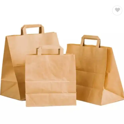 Wholesale 100% recyclable paperbag kraft paper bag for food delivery / 3