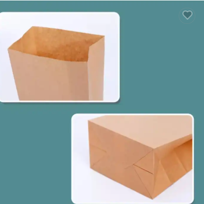 Oil Film Leak Proof Environment Friendly Recyclable Brown Kraft Paper Takeaway Bag without Handle / 2