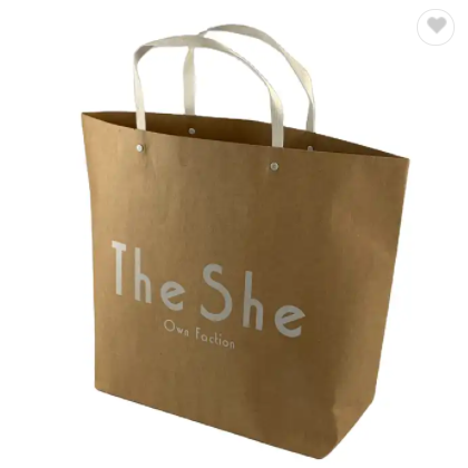 Custom Big size wholesale price brown kraft paper craft bag with custom print logo shopping paper ba / 1