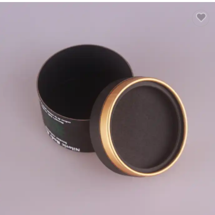 Recyclable makeup gold foil black paper tube packaging cosmetic round box/jar /container / 2