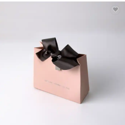 Wholesale luxury custom logo printed small gift pink paper bags cosmetic jewelry wedding boutique sh / 2