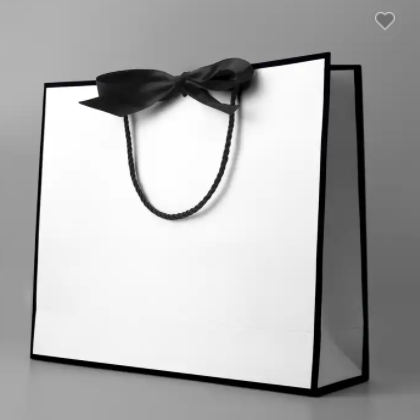 Wholesale luxury custom printed logo ribbon handles shopper small gift paper bags for cosmetic jewel / 2