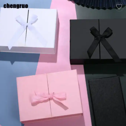 Chengruo Stock Cajas Carton Bundles Rigid Set Up Double door Foldable Book Style Gift Packaging Pape / 1