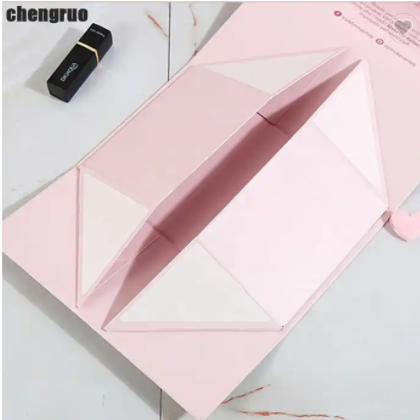 Chengruo Stock Emballage Bolsas Personalizadas Foldable Book Style Magnetic Closure Gift Paper Box P / 3