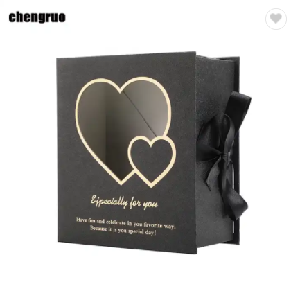 Chengruo Stock Mystery Emballage Regalos Heart shape window Foldable Book Style Gift Packaging Paper / 3