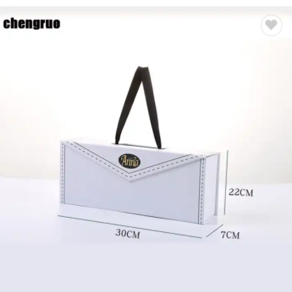 Chengruo Stock Foldable Book Style Magnetic Closure Gift Packaging Paper Box With Ribbon Handle For  / 3