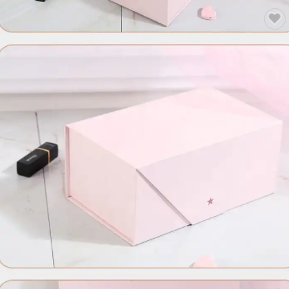 Chengruo Stock Emballage Rigid Carton Cardboard Foldable Book Style Magnetic Closure Gift Paper Box  / 2