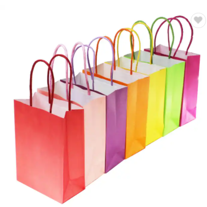 luxury Custom Printed Paperbag Takeaway Shopping Kraft Paper Bag Bolsa De Papel With Handle / 1