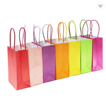 luxury Custom Printed Paperbag Takeaway Shopping Kraft Paper Bag Bolsa De Papel With Handle / 3