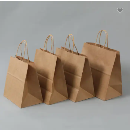 Luxury Clothes Packaging Paper Bag Recycled Brown Kraft Paper Bag With Your Own Logo / 1