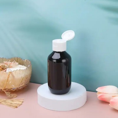 Luxury 100ml Packaging Clamshell Inner Stopper Bottle Black Lotion Bottle PET PUMP Sprayer Round CN;