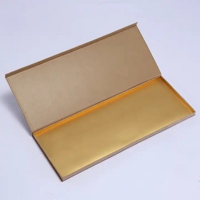 Custom gold foil logo rigid Kraft paper magnetic Valentine chocolate bar packaging box