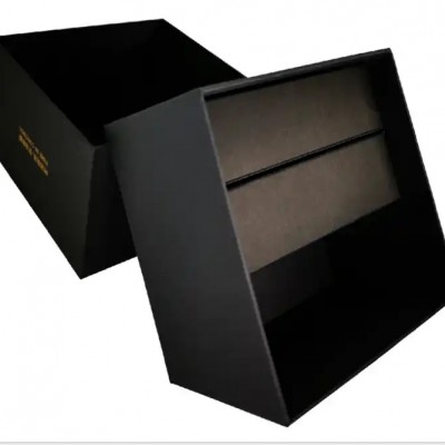 Black cardboard custom logo personalised ecommerce craft paper box gift boxes for watches