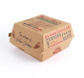 Hot Sale Custom Printed Logo Kraft Paper Box Hamburger Box With PE Film / 2