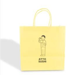 Free Design Custom Logo Printed Cheap Paper Bag Sushi Bag With Handle / 2