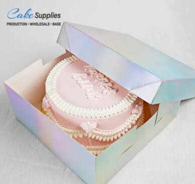 Customized Company Printing New Design Food Grade Pet Packaging Custom Logo Cakes Board M Cake Boxes / 3