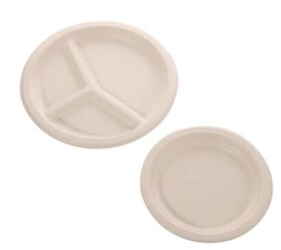 6 Inch Wedding Bagasse Dinner Plates Set Pizza Disposable Round Plate / 1