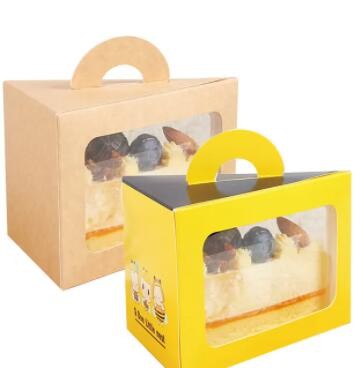 Manufacturer Directly Sale Mousse Triangle Cut Cake kraft Paper Boxesburger Box Sandwich Hamburger P / 2