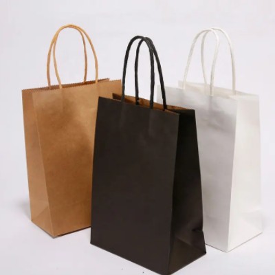 Recycled Takeaway Drown Custom Cheap China Wholesale Paper Bag With Logo / 1