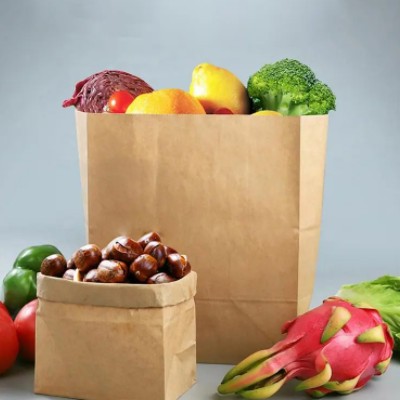 Recyclable Fast Food Take Away Factory High Quality Cheap Bio-Degradable Kraft Paper Bag