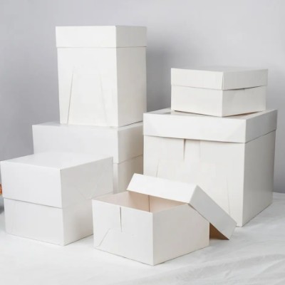 Plain White Wedding Afternoon Tea And Folding 6 inch Take Custom Cake Boxes / 2