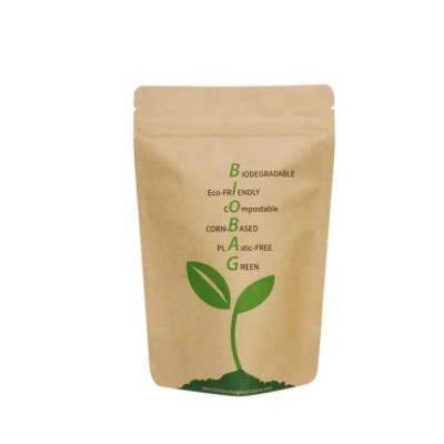 Recyclable Stand Up Pouch Zip Lock Dried Fruit Doypack Biodegradable Brown Kraft Paper Bag Shaped Ba / 1