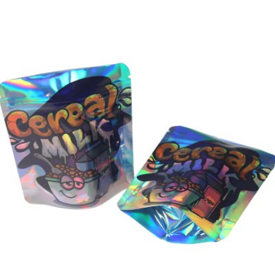 Plastic Packaging Bag Food Mylar Stand Up Pouch 3.5G Holographic Bag for Custom / 2