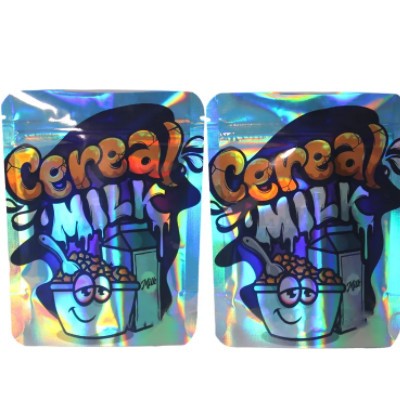 Plastic Packaging Bag Food Mylar Stand Up Pouch 3.5G Holographic Bag for Custom / 3