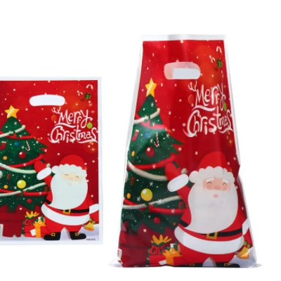 Plastic Shopping Bag Custom Logo Die Cut Handle Bag Christmas Pe Packaging Bag / 3