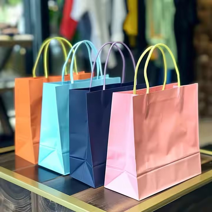 Custom Logo Printed Luxury Paper Gift Bag Packaging Shopping Bag with Your Own Logos for Clothes Gar / 3