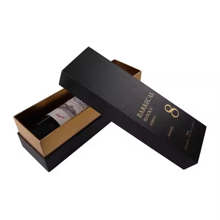 Luxury Custom Packaging Recycle Cardboard Paper Gold Bottle Champagne Wine Box / 2