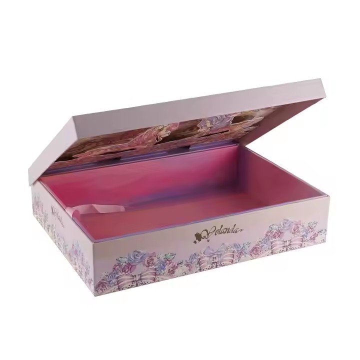 Customized 250g Cardboard Packaging Folding Magnetic Wedding Gift Box With Ribbon For Cosmetic Jewel / 3