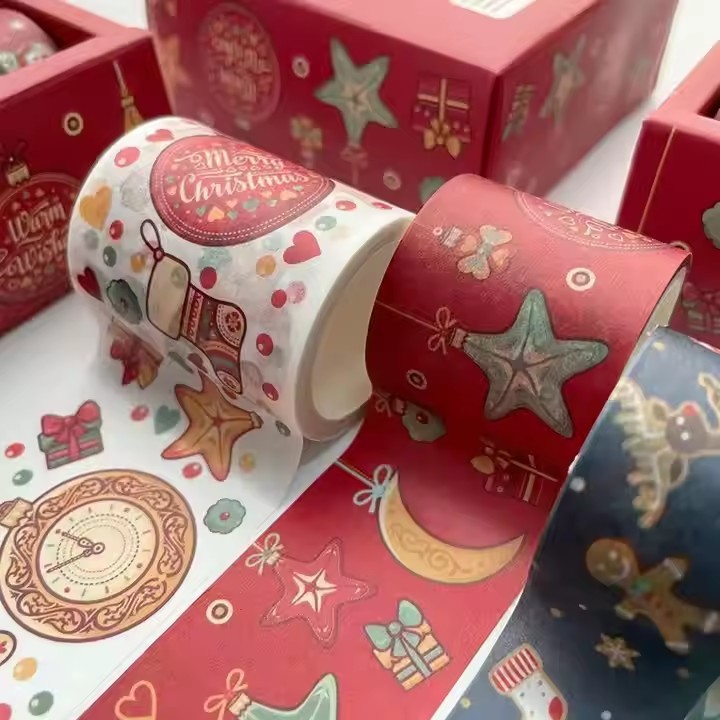 Manufacturer Die Cut Customized High Quality Christmas Paper Sticker Laber for Packaging Waterproof / 2