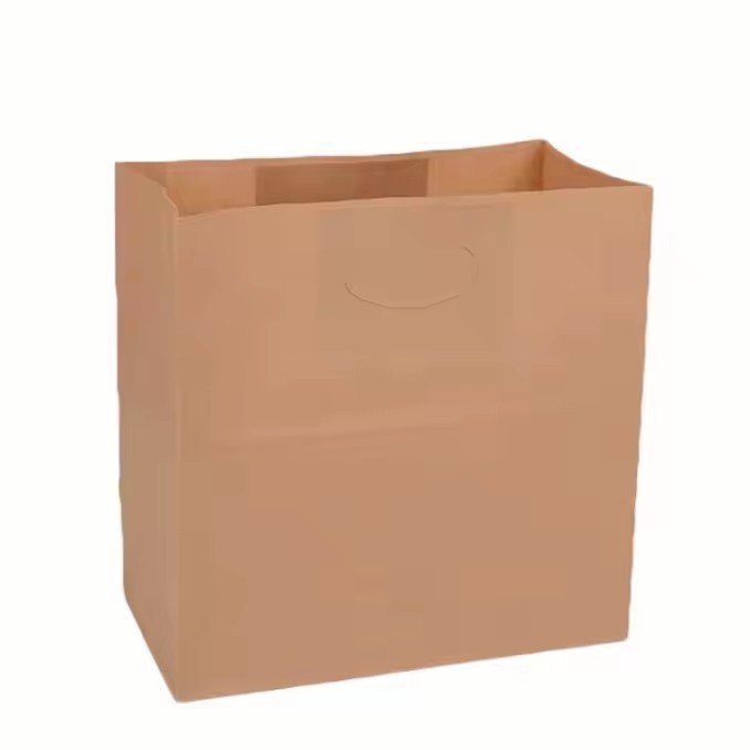 Food Packaging Bag with Handle Print Kraft Paper Logo Grocery Restaurant to Go Takeaway Takeout Deli / 2