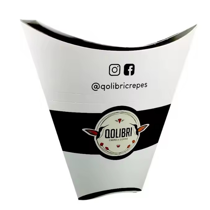 Custom Print Disposable Paper Cone Ice Cream Packaging Crepe Holder Food Grade Egg Waffle Crepe Hold / 3