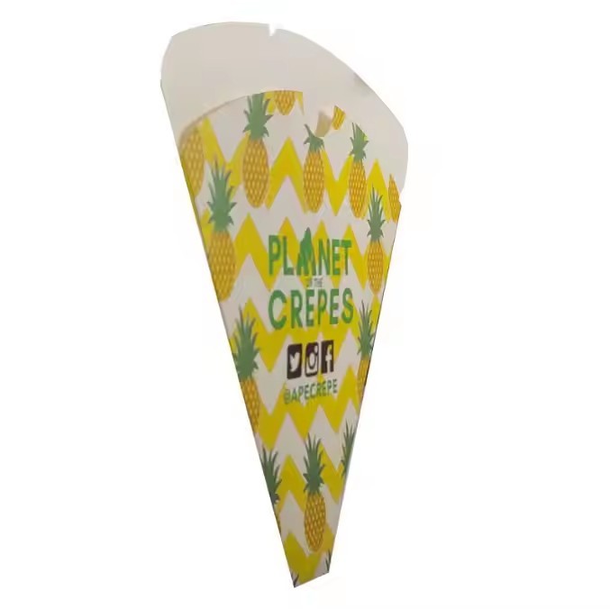 Disposable Hot Food Grade Paperboard Triangle Ice Cream Packaging Pizza Packing Kraft Paper Crepe Co / 2