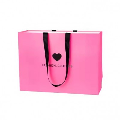 New Creative Design Custom Gift Paper Bag with Your Own Logo Printing and Ribbon Handles