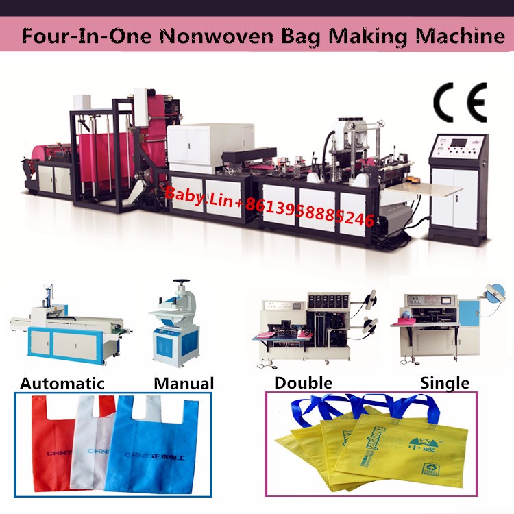 non woven bag cutting and sewing machine/poly bag making machine polypropylene bag making machine